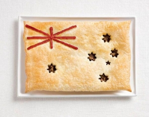 Austràlia feta de pastís de carn i salsa.